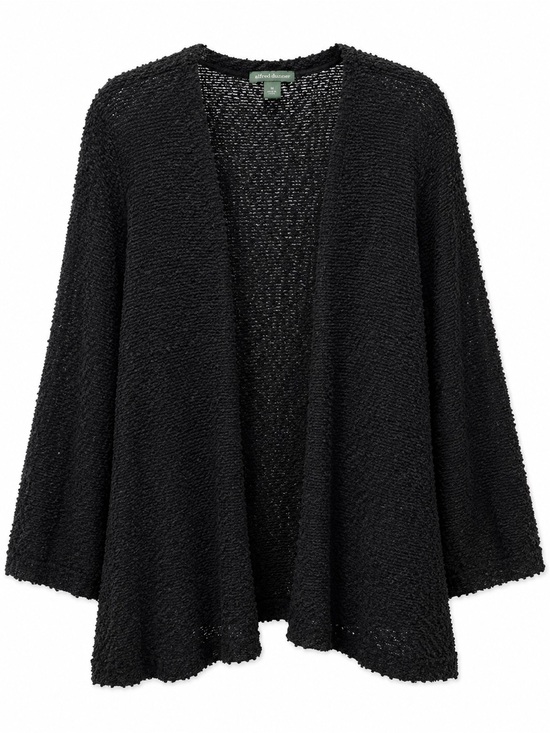 wild fable Sweaters - wild fable Black Open-Front Bouclé Cardigan Sweater